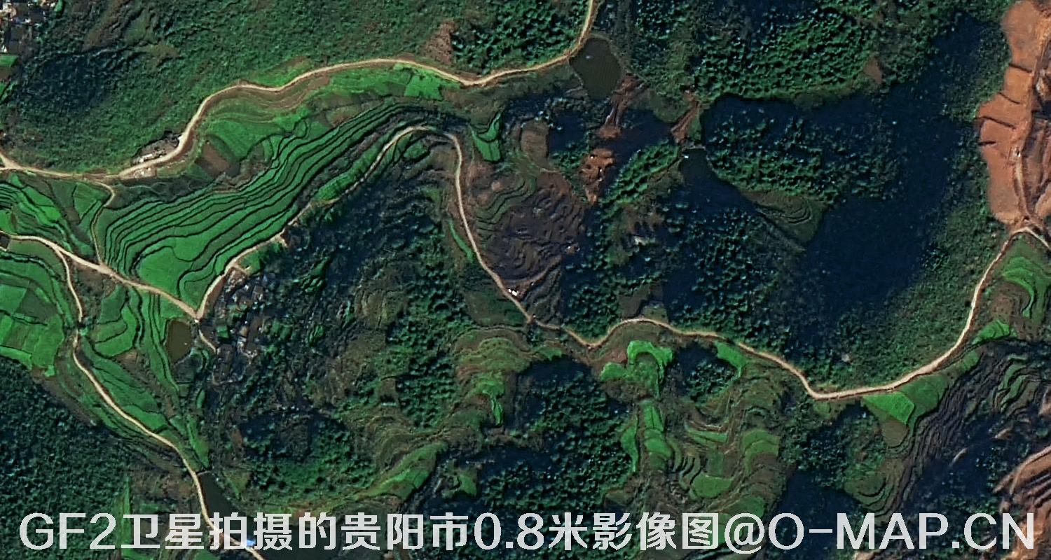 高分二号卫星拍摄的贵阳市0.8米分辨率影像图