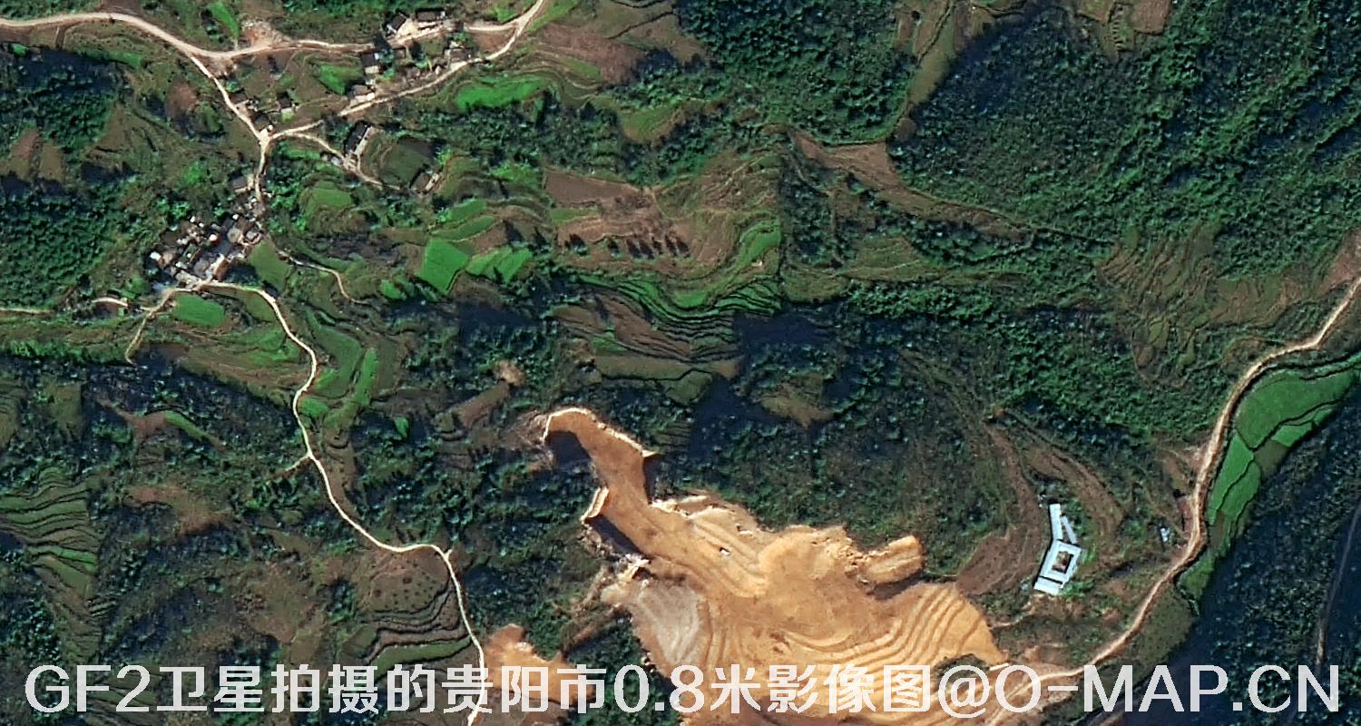 高分二号卫星拍摄的贵阳市0.8米分辨率影像图