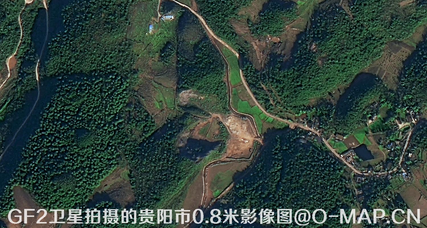 高分二号卫星拍摄的贵阳市0.8米分辨率影像图