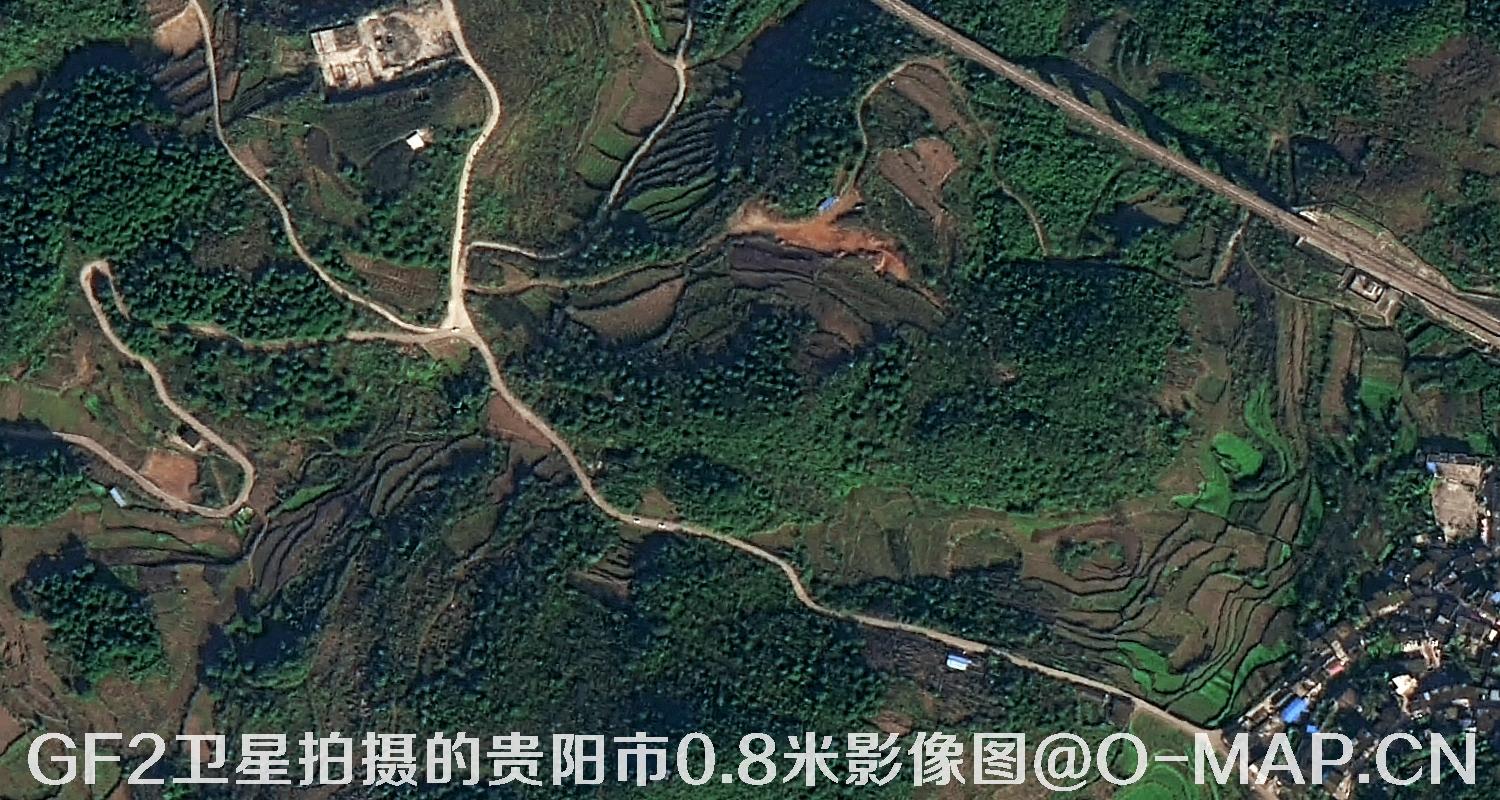 高分二号卫星拍摄的贵阳市0.8米分辨率影像图