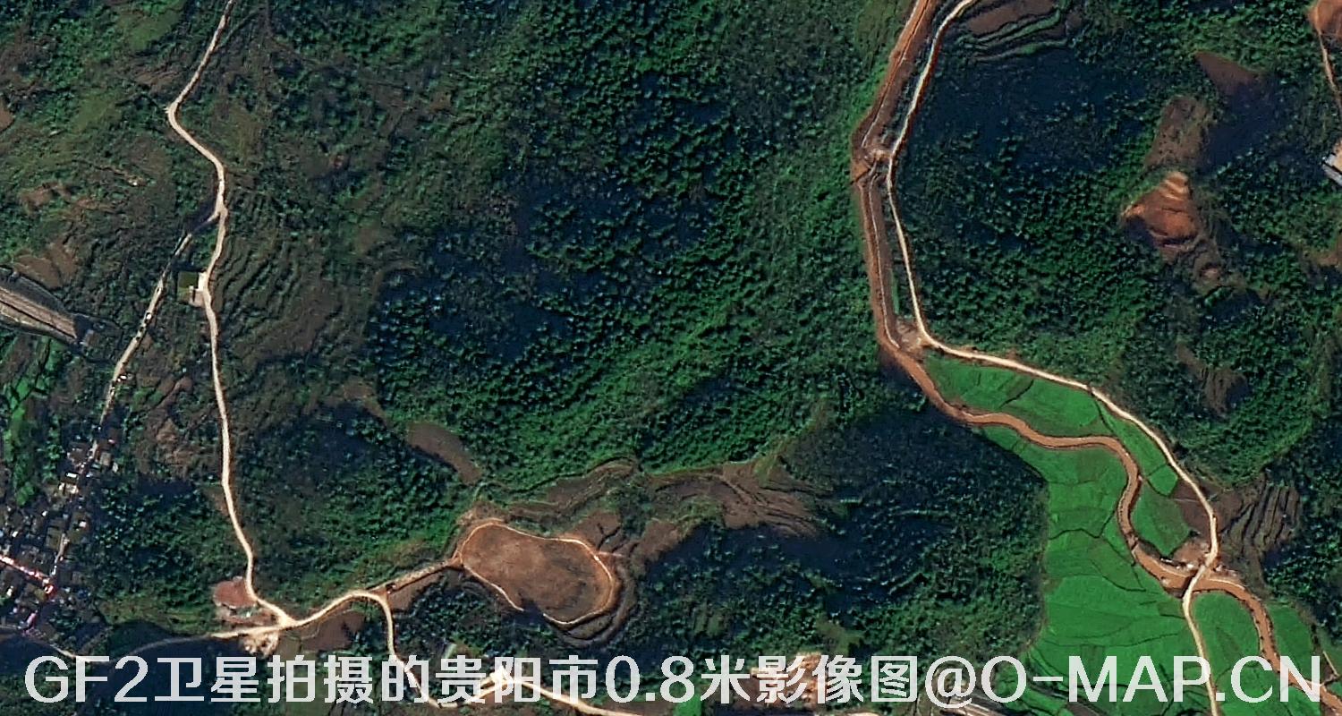 高分二号卫星拍摄的贵阳市0.8米分辨率影像图