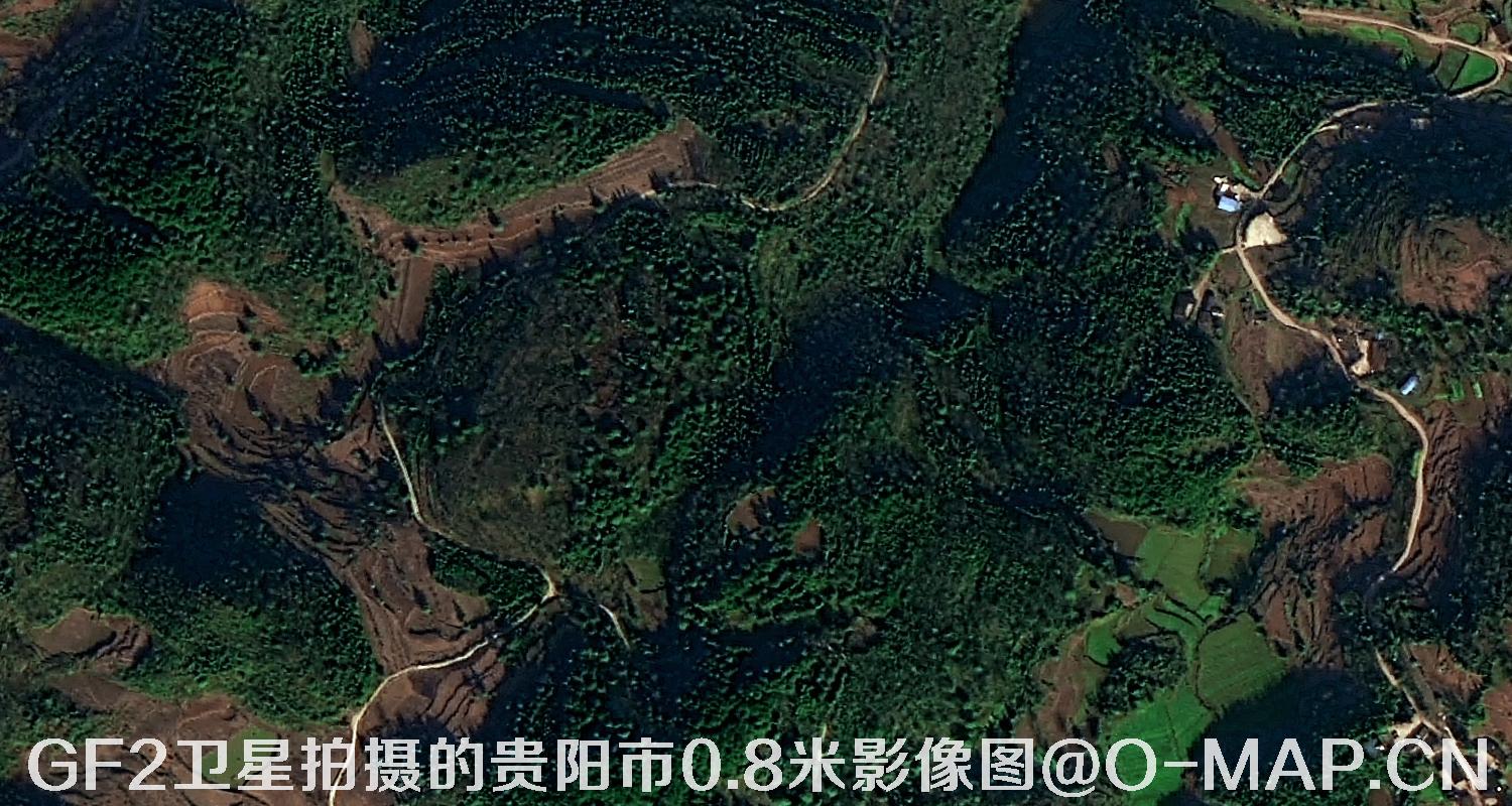 高分二号卫星拍摄的贵阳市0.8米分辨率影像图