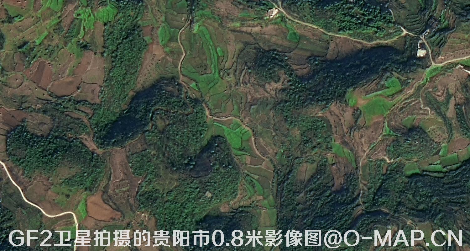 高分二号卫星拍摄的贵阳市0.8米分辨率影像图