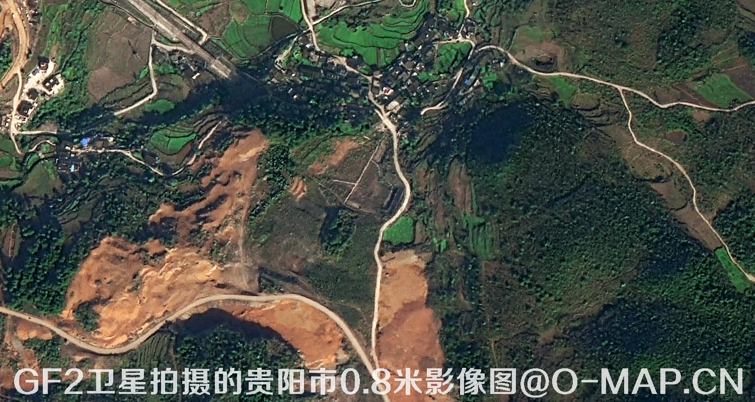 高分二号卫星拍摄的贵阳市0.8米分辨率影像图