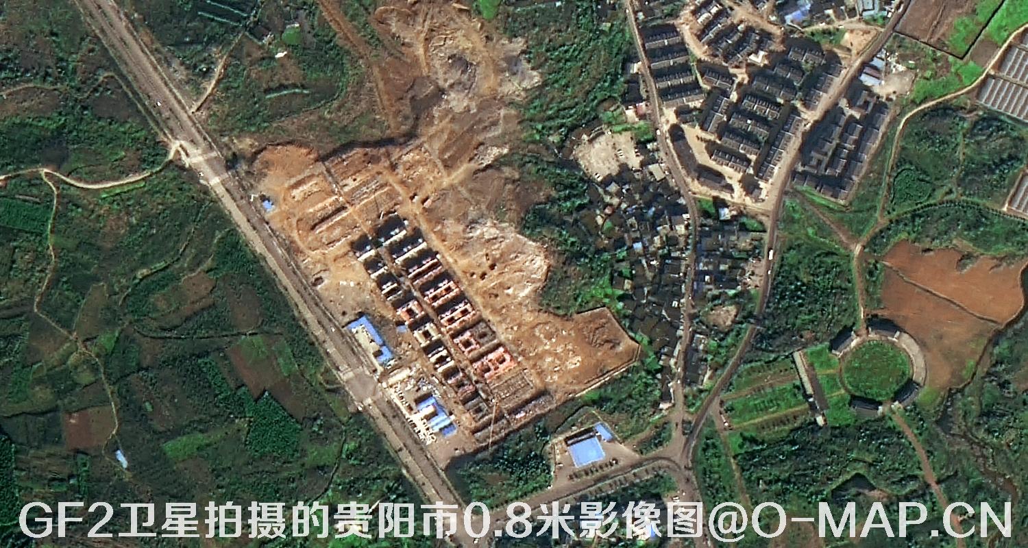 高分二号卫星拍摄的贵阳市0.8米分辨率影像图