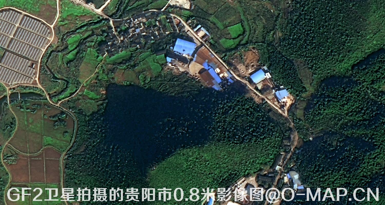 高分二号卫星拍摄的贵阳市0.8米分辨率影像图