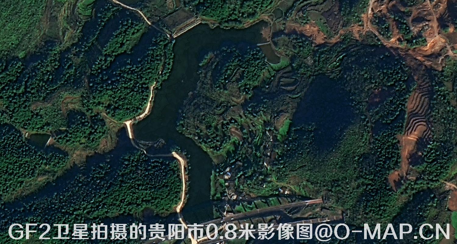 高分二号卫星拍摄的贵阳市0.8米分辨率影像图