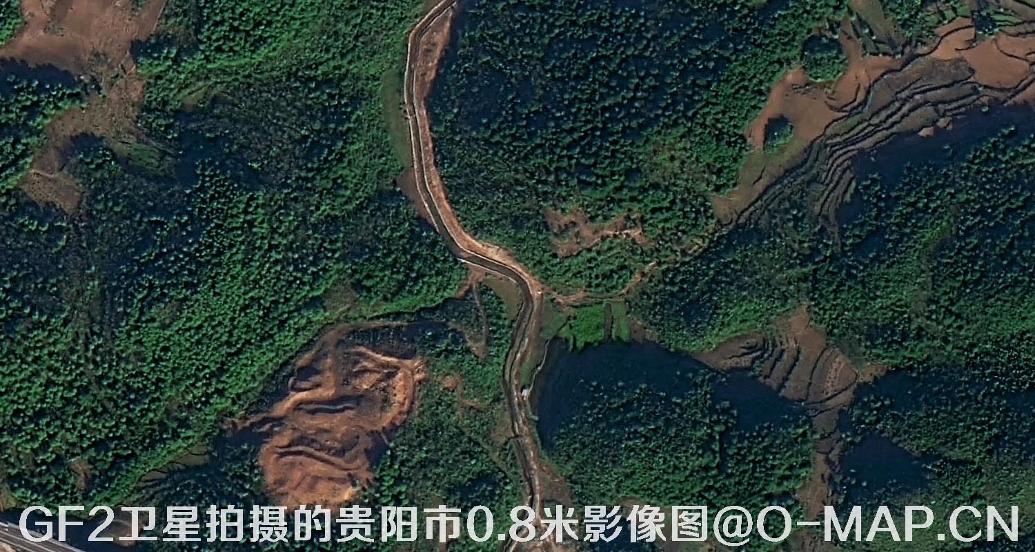 高分二号卫星拍摄的贵阳市0.8米分辨率影像图