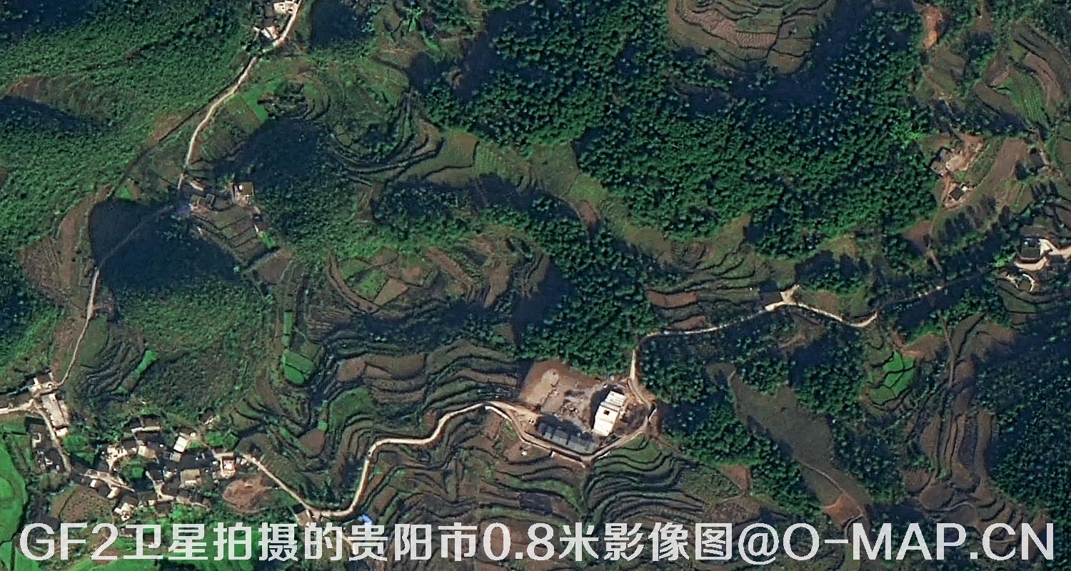 高分二号卫星拍摄的贵阳市0.8米分辨率影像图