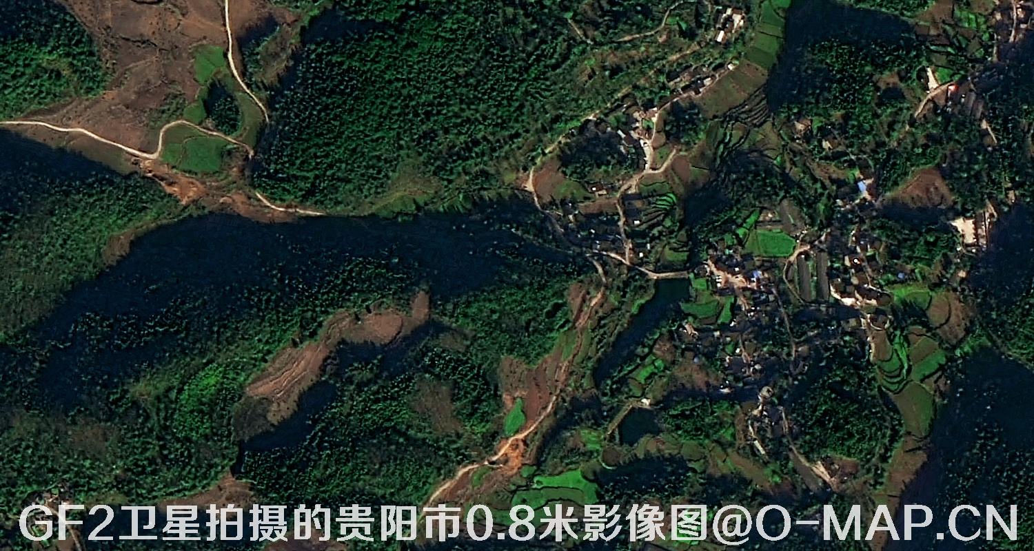 高分二号卫星拍摄的贵阳市0.8米分辨率影像图