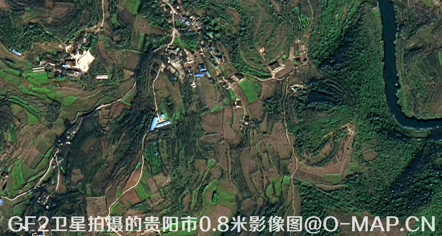 高分二号卫星拍摄的贵阳市0.8米分辨率影像图
