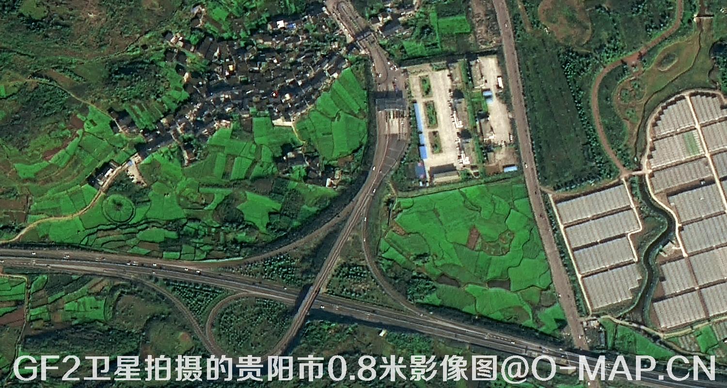 高分二号卫星拍摄的贵阳市0.8米分辨率影像图