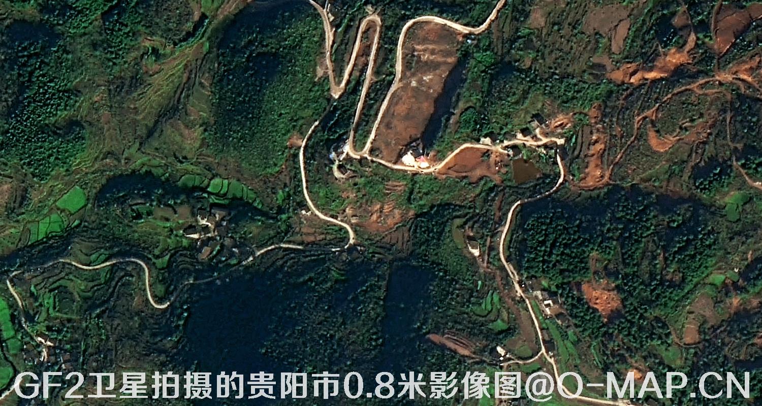 高分二号卫星拍摄的贵阳市0.8米分辨率影像图