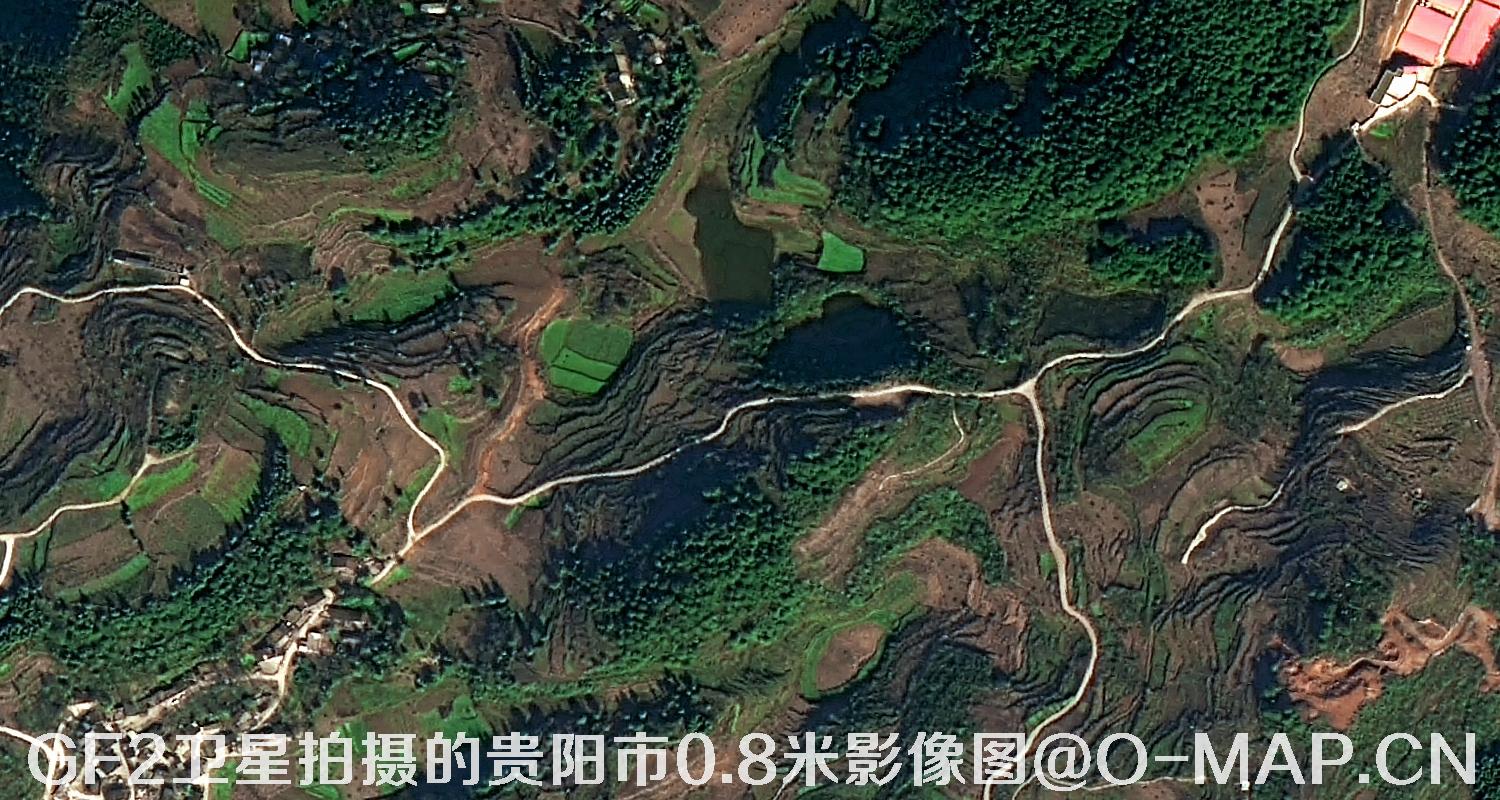高分二号卫星拍摄的贵阳市0.8米分辨率影像图