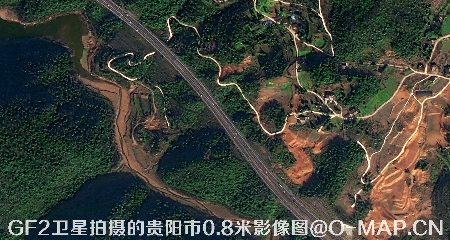 高分二号卫星拍摄的贵阳市0.8米分辨率影像图