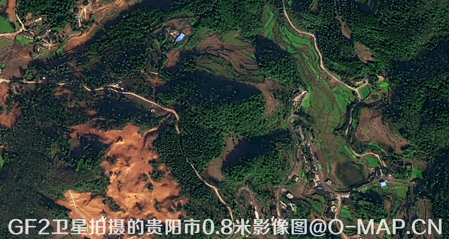高分二号卫星拍摄的贵阳市0.8米分辨率影像图