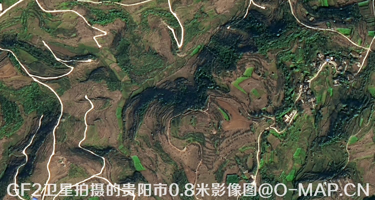 高分二号卫星拍摄的贵阳市0.8米分辨率影像图