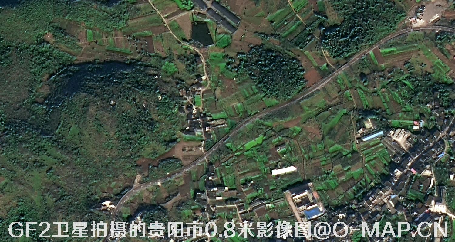 高分二号卫星拍摄的贵阳市0.8米分辨率影像图