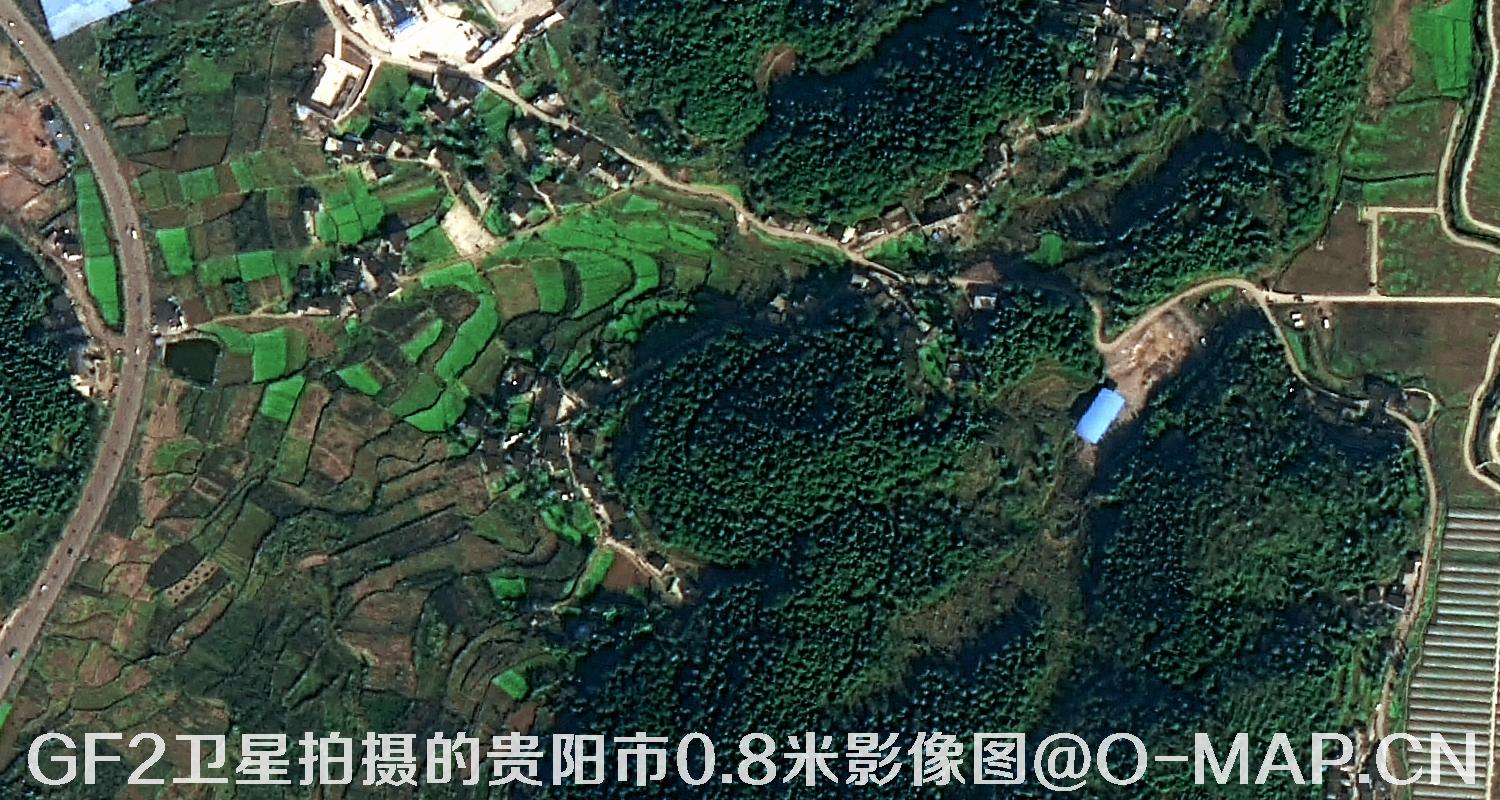 高分二号卫星拍摄的贵阳市0.8米分辨率影像图