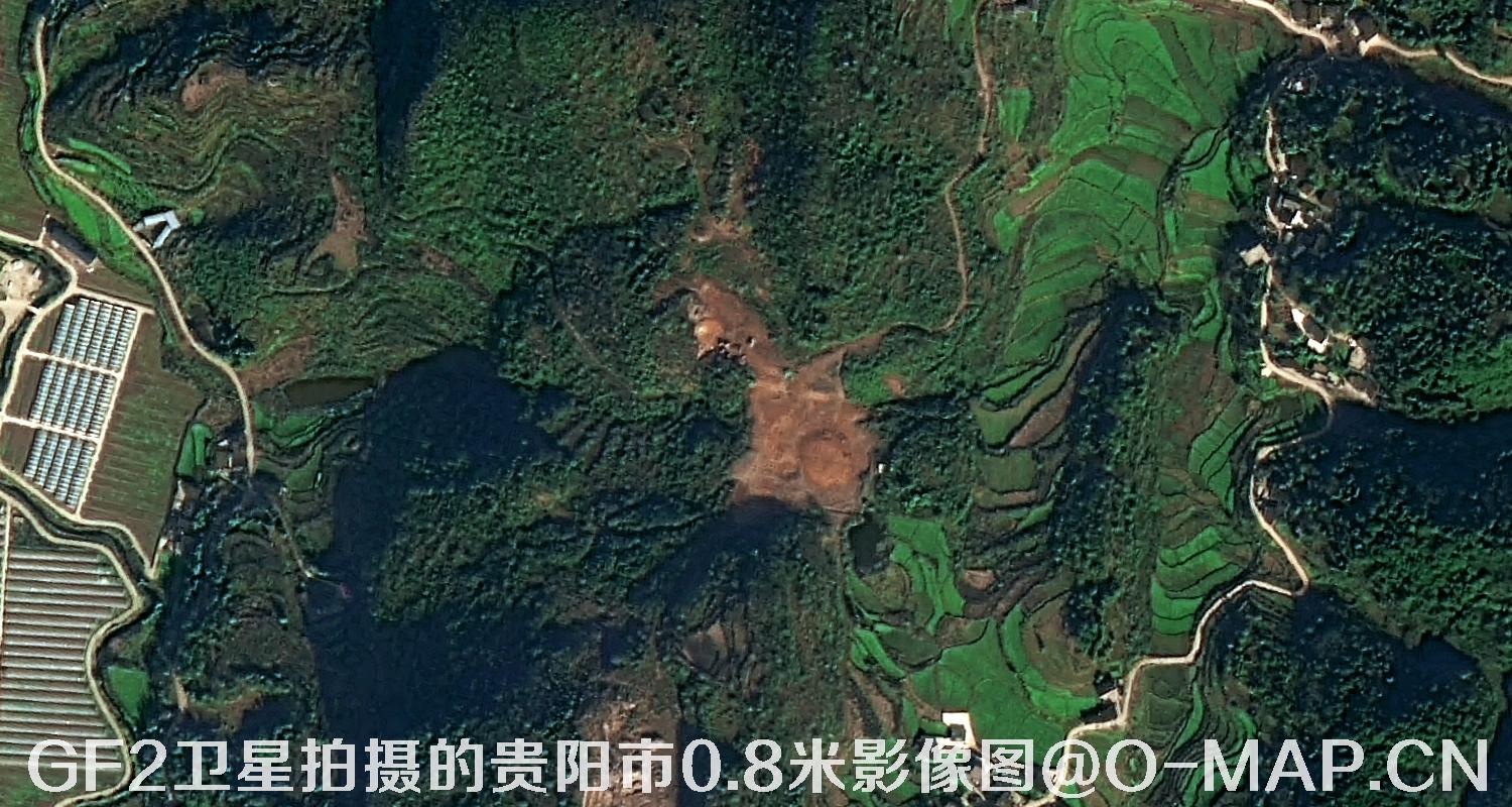 高分二号卫星拍摄的贵阳市0.8米分辨率影像图