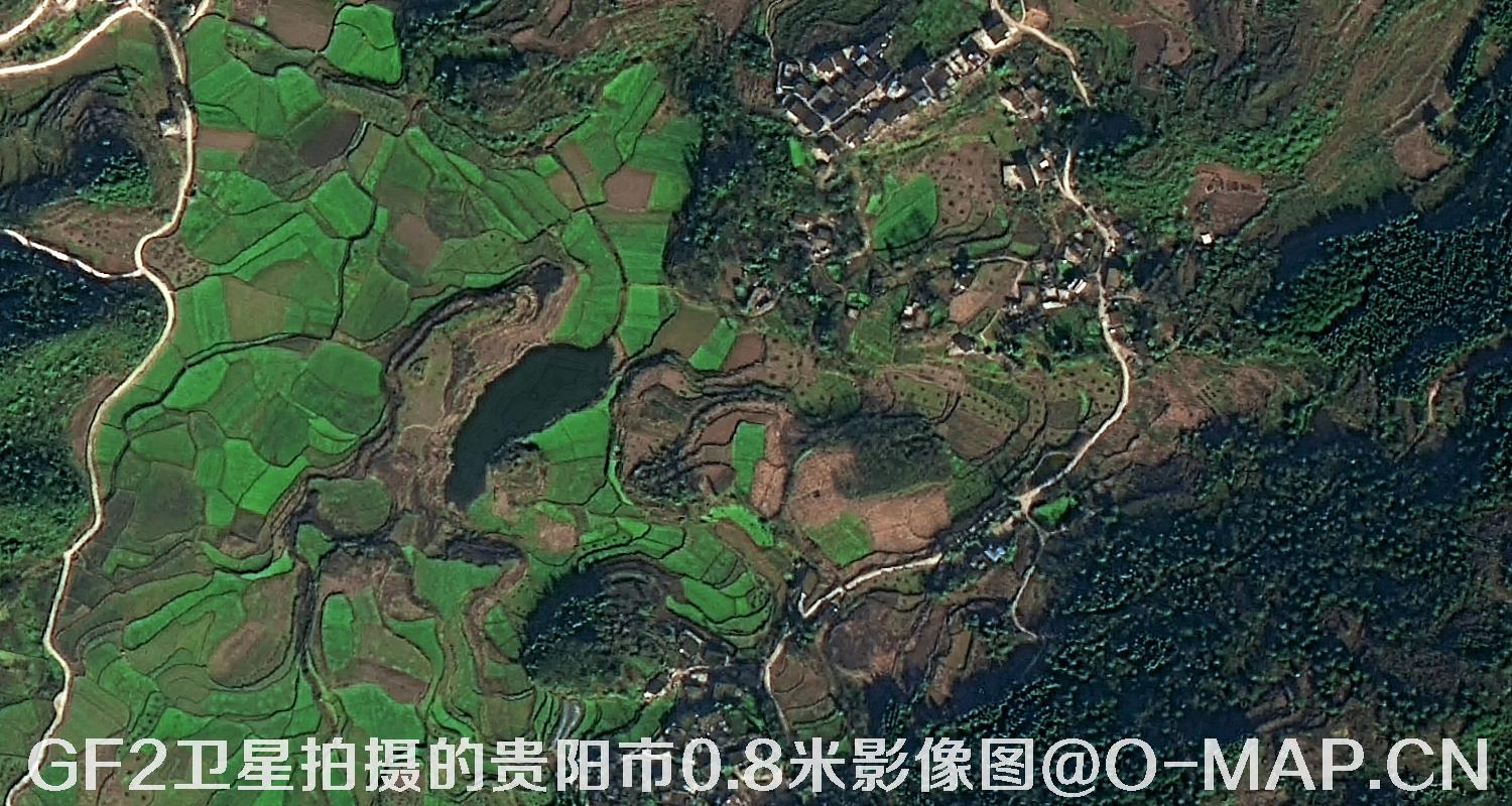 高分二号卫星拍摄的贵阳市0.8米分辨率影像图