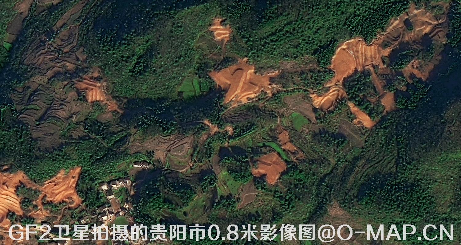 高分二号卫星拍摄的贵阳市0.8米分辨率影像图