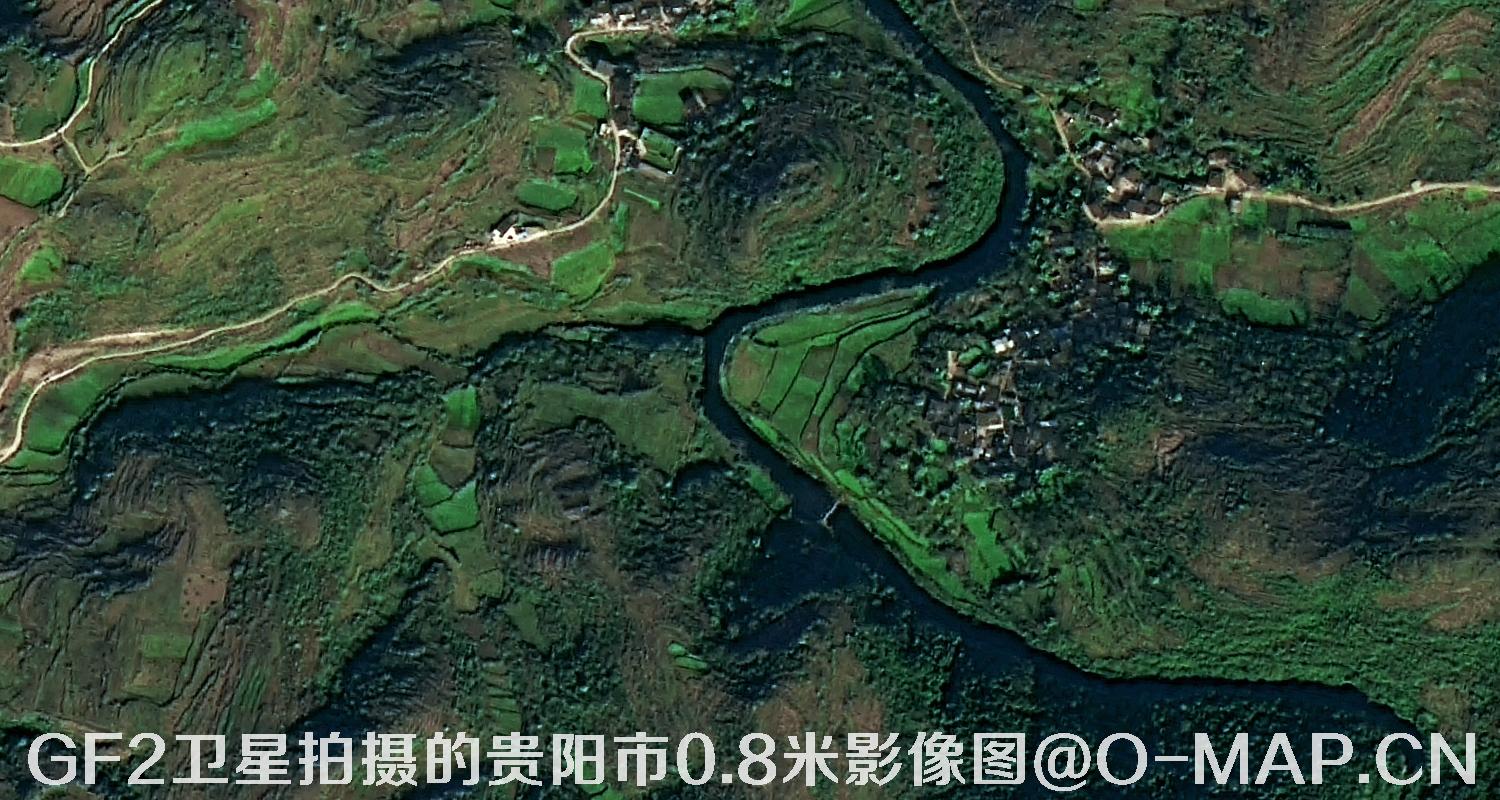 高分二号卫星拍摄的贵阳市0.8米分辨率影像图