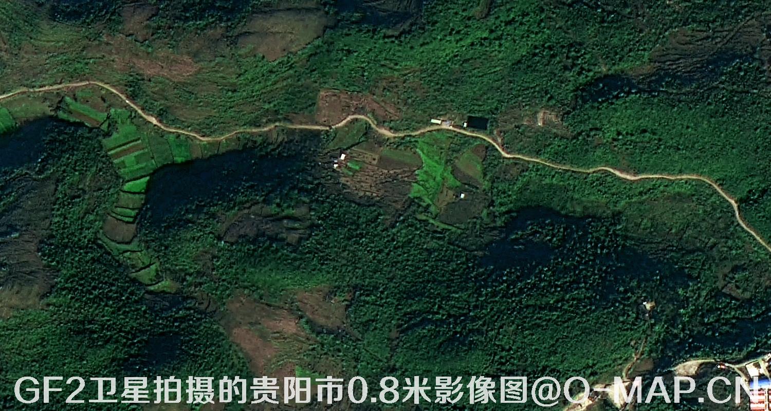 高分二号卫星拍摄的贵阳市0.8米分辨率影像图