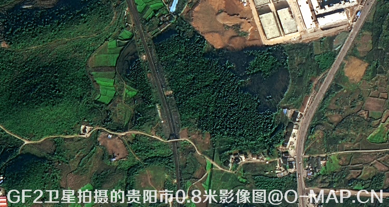 高分二号卫星拍摄的贵阳市0.8米分辨率影像图