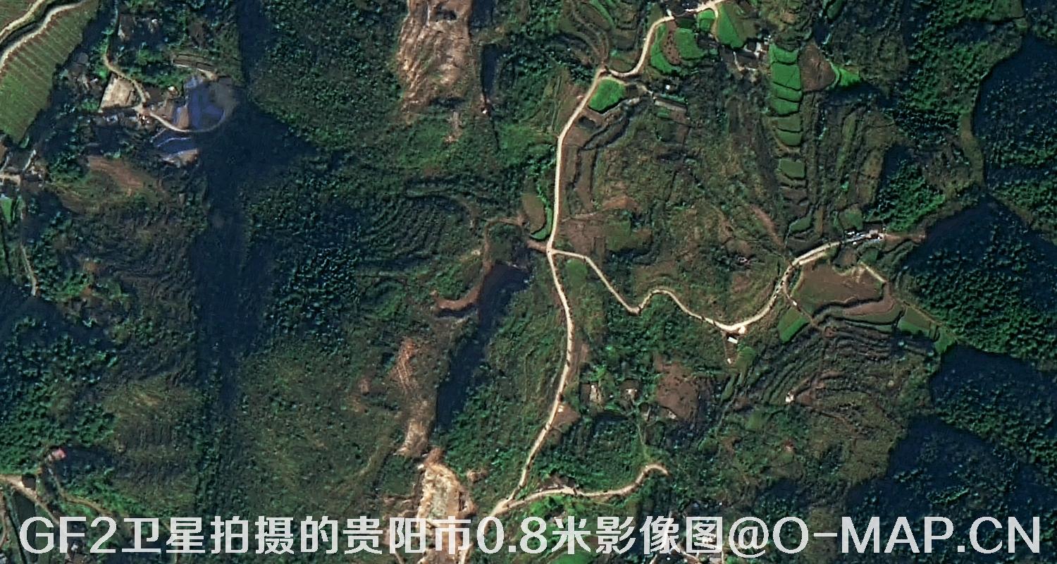 高分二号卫星拍摄的贵阳市0.8米分辨率影像图