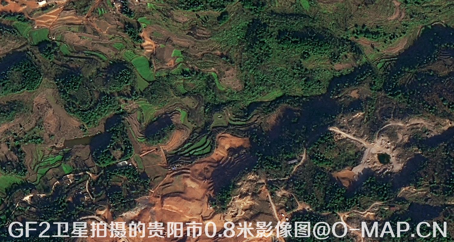 高分二号卫星拍摄的贵阳市0.8米分辨率影像图