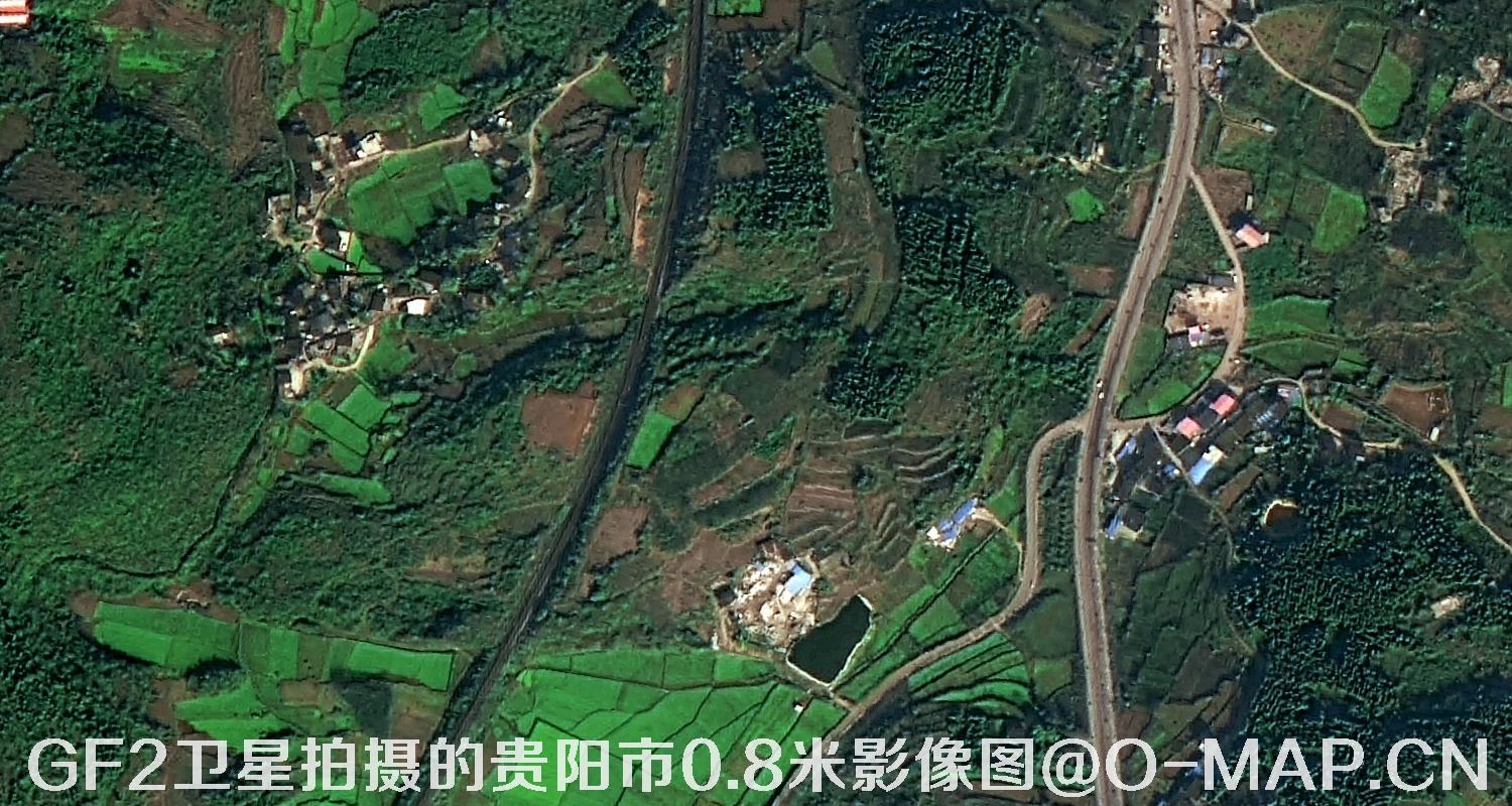 高分二号卫星拍摄的贵阳市0.8米分辨率影像图