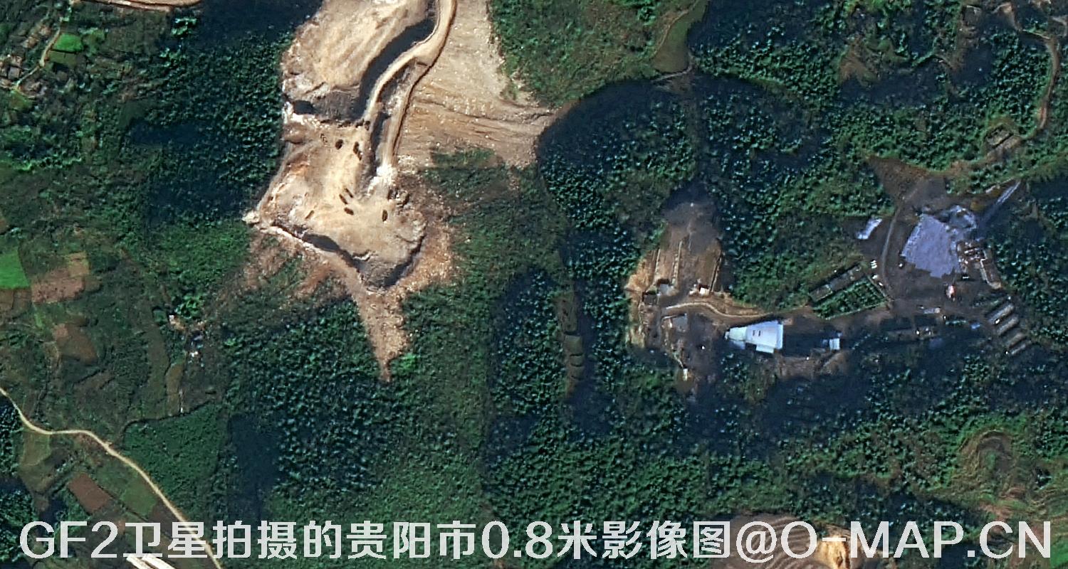 高分二号卫星拍摄的贵阳市0.8米分辨率影像图