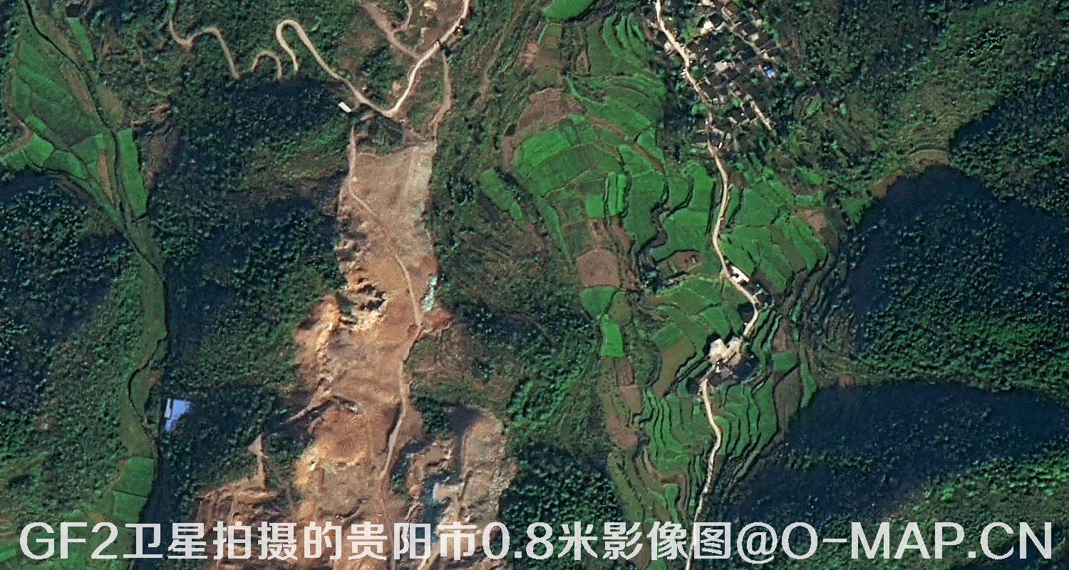 高分二号卫星拍摄的贵阳市0.8米分辨率影像图