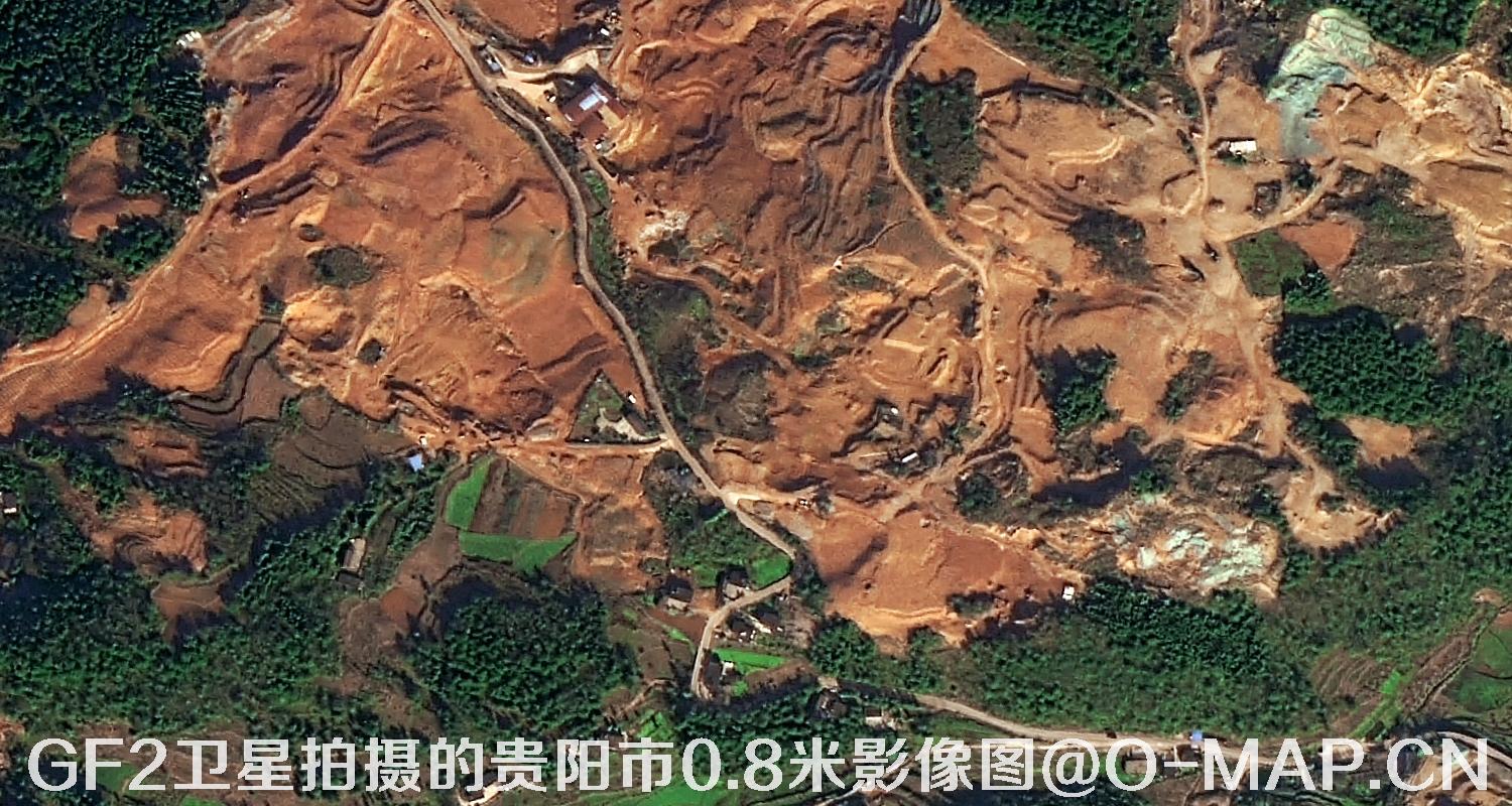 高分二号卫星拍摄的贵阳市0.8米分辨率影像图