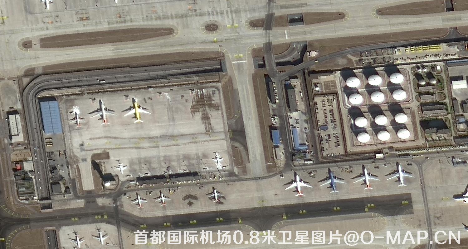 北京首都国际机场0.8米分辨率卫星图片
