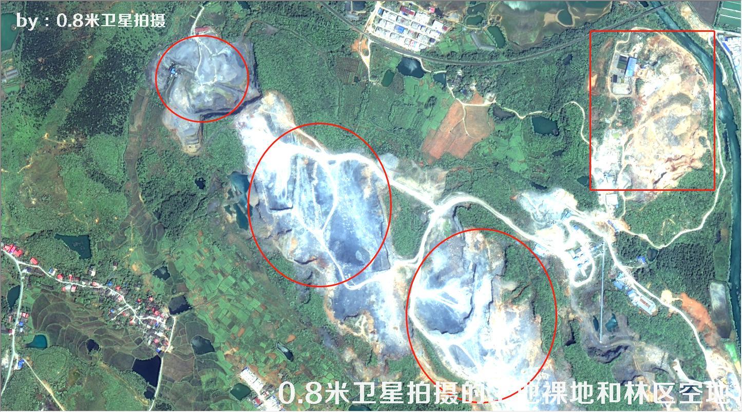 0.8米GF2卫星拍摄的建筑工地、城市裸土裸地以及林区空地