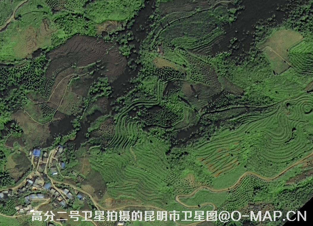 高分二号卫星拍摄的云南省昆明市0.8米卫星图