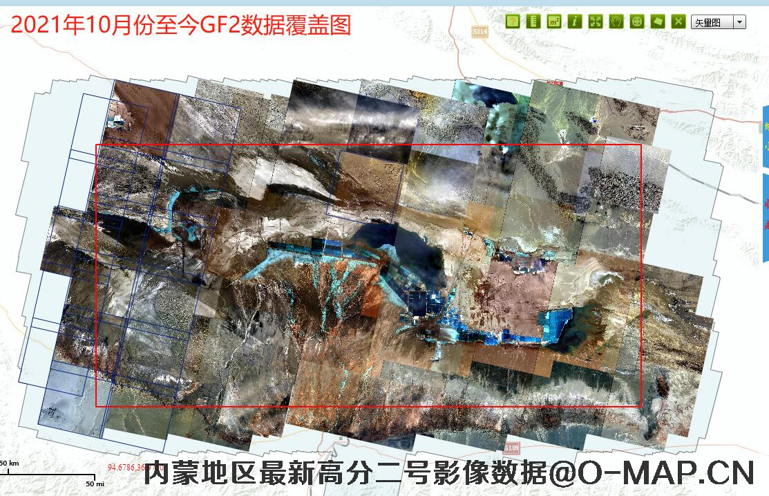 内蒙古地区2022年最新高分二号卫星影像数据覆盖图