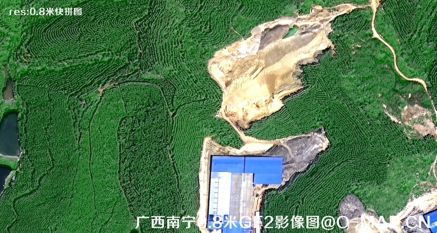 高分二号卫星拍摄的广西省南宁市五塘0.8米影像快拼图