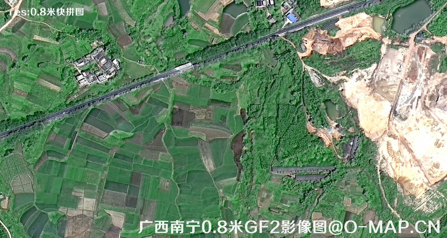 高分二号卫星拍摄的广西省南宁市五塘0.8米影像快拼图