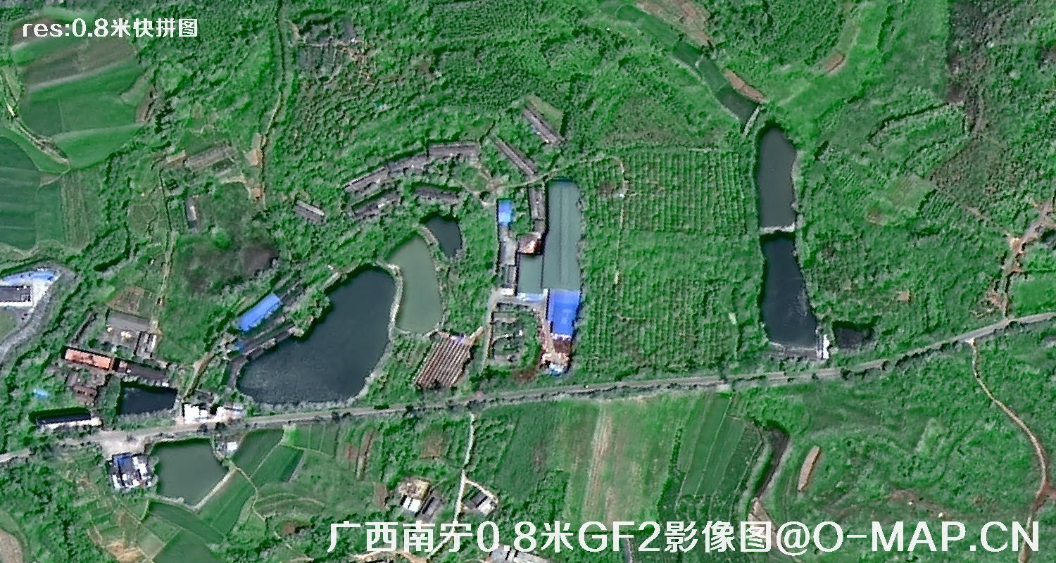 高分二号卫星拍摄的广西省南宁市五塘0.8米影像快拼图