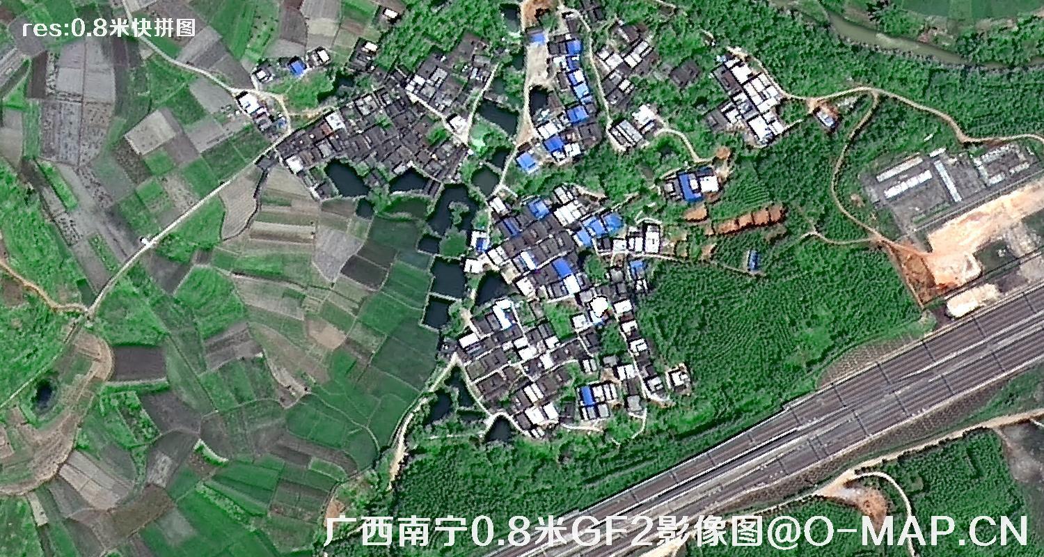 高分二号卫星拍摄的广西省南宁市五塘0.8米影像快拼图