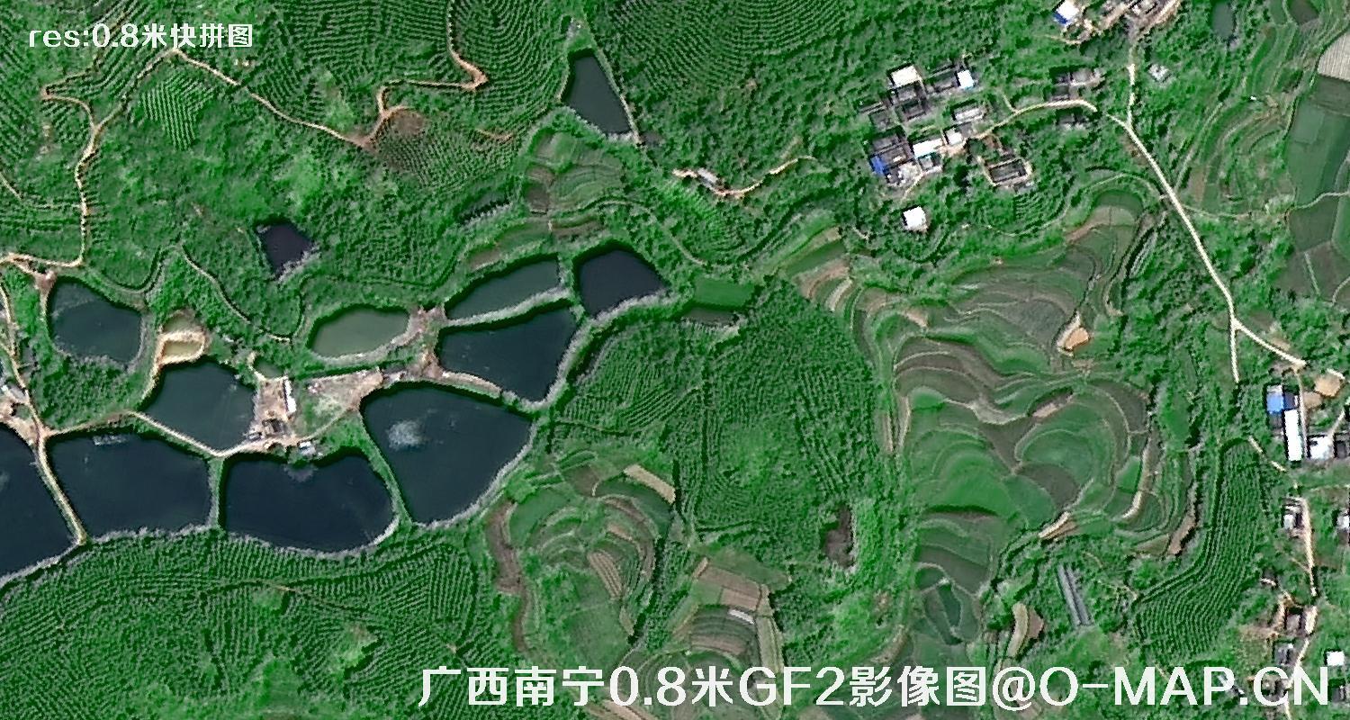 高分二号卫星拍摄的广西省南宁市五塘0.8米影像快拼图