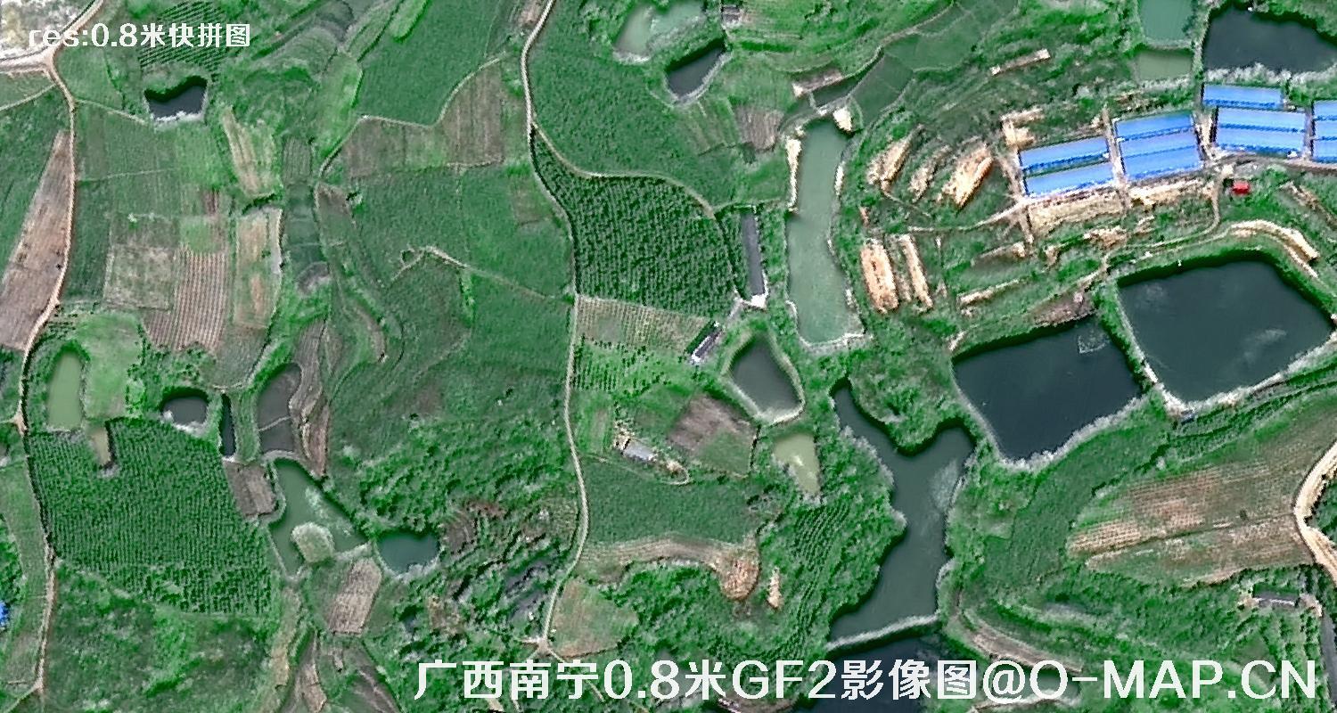 高分二号卫星拍摄的广西省南宁市五塘0.8米影像快拼图