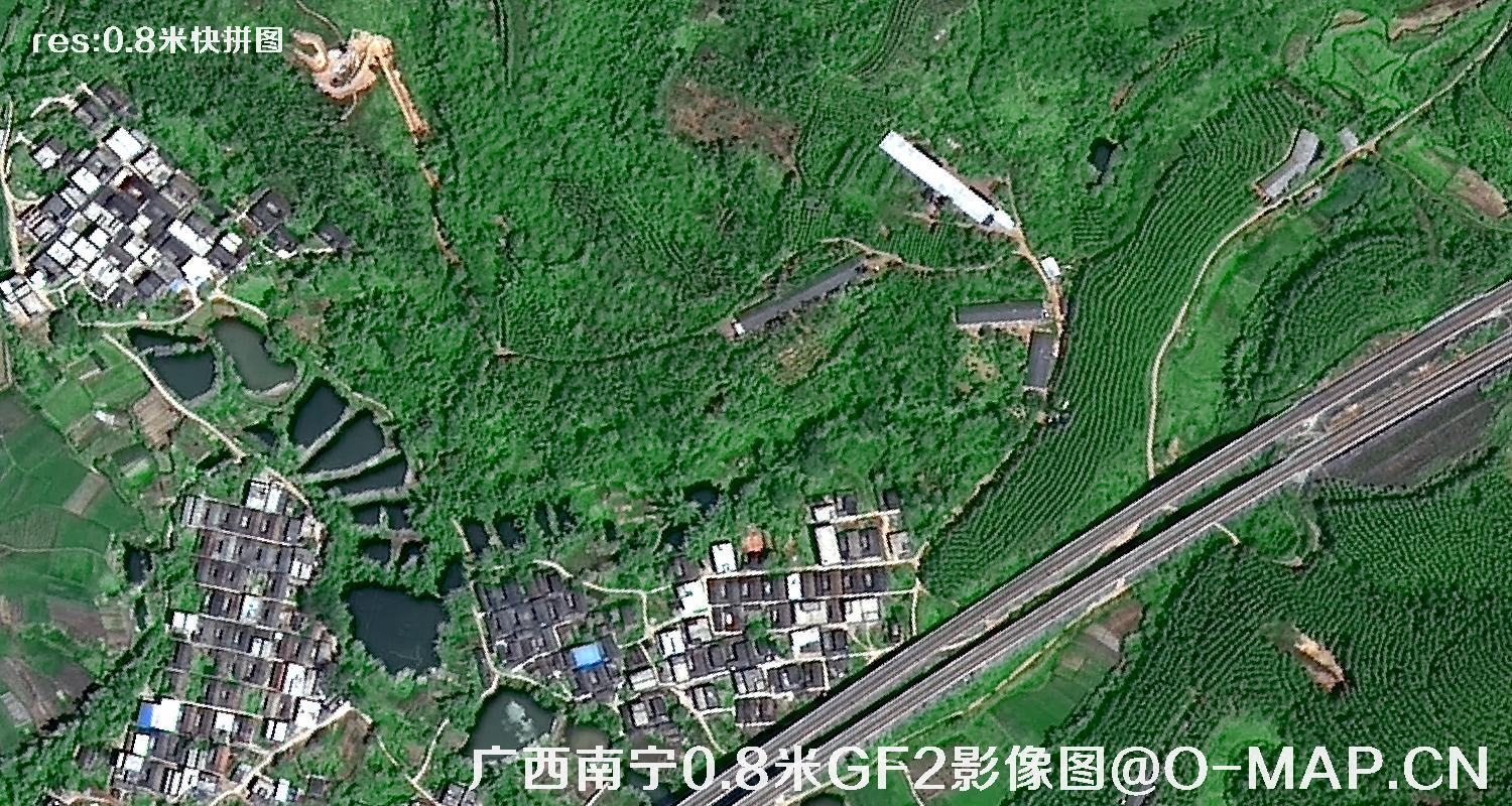高分二号卫星拍摄的广西省南宁市五塘0.8米影像快拼图