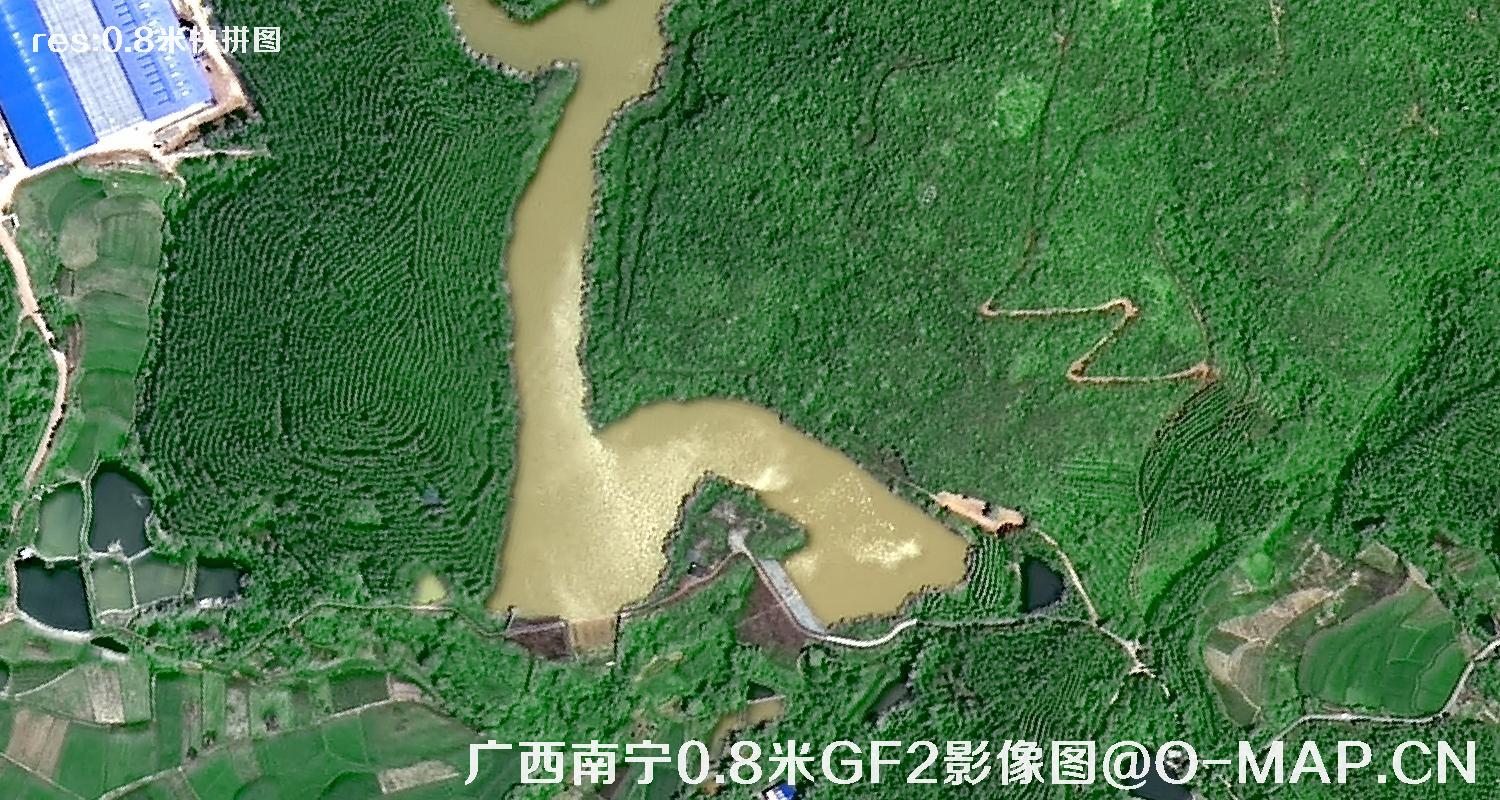 高分二号卫星拍摄的广西省南宁市五塘0.8米影像快拼图