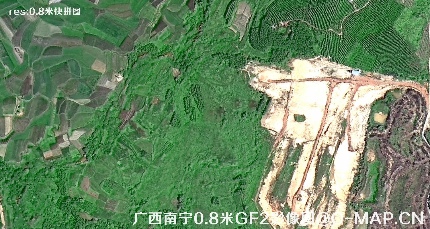 高分二号卫星拍摄的广西省南宁市五塘0.8米影像快拼图