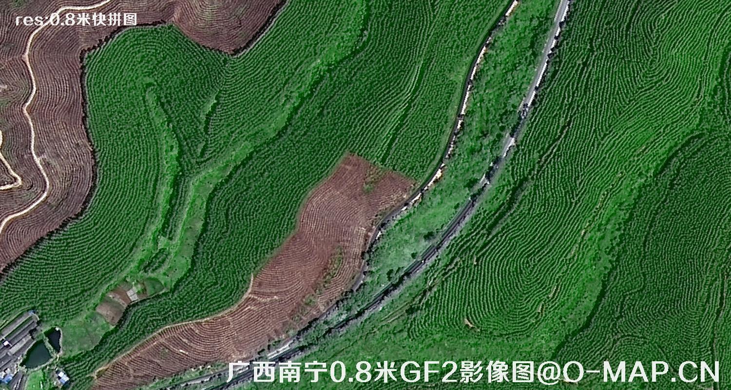 高分二号卫星拍摄的广西省南宁市五塘0.8米影像快拼图