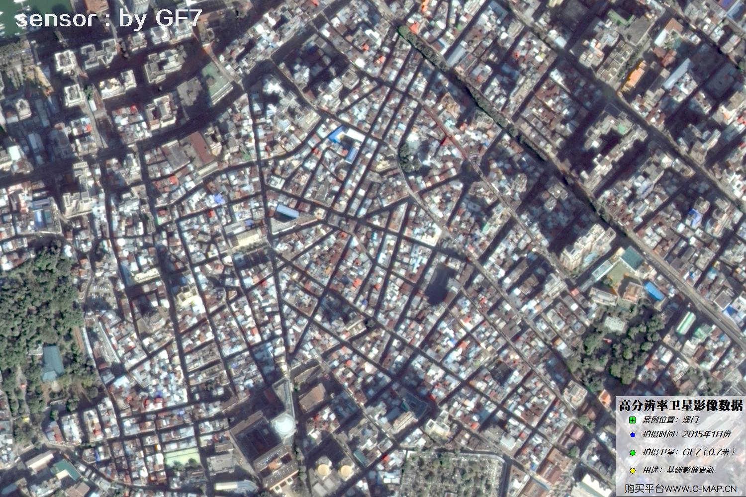 澳门地区2015年1月份GF7高分七号卫星图像